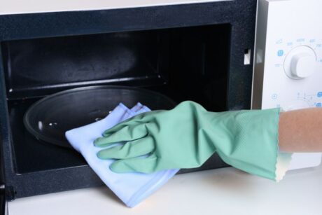 cleaning microwave steps